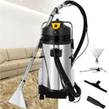 Aspirateur mixte associant une prise en main par poignee au coloris blanc et gris