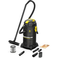 Aspirateur mixte avec une contenance annoncee de 30 l et des elements metalliques
