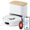 Robot et base de vidage associant un format compact au coloris blanc