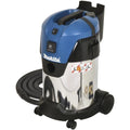 Cet outil pour atelier combine une contenance annoncee de 30 l et une puissance annoncee de 1000 W