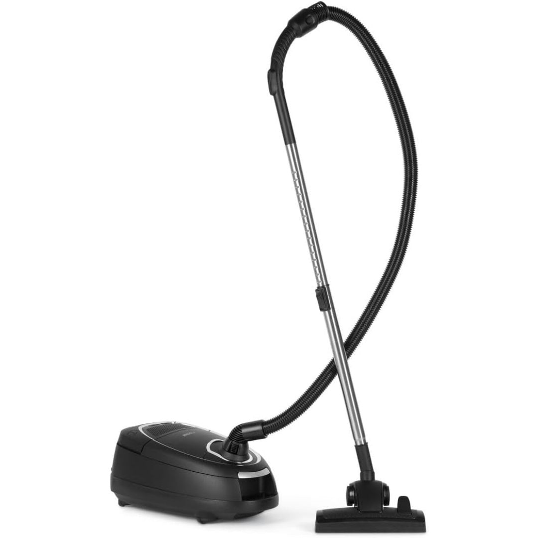 Aspirateur traineau, coloris blanc et noir, avec la collecte avec sac