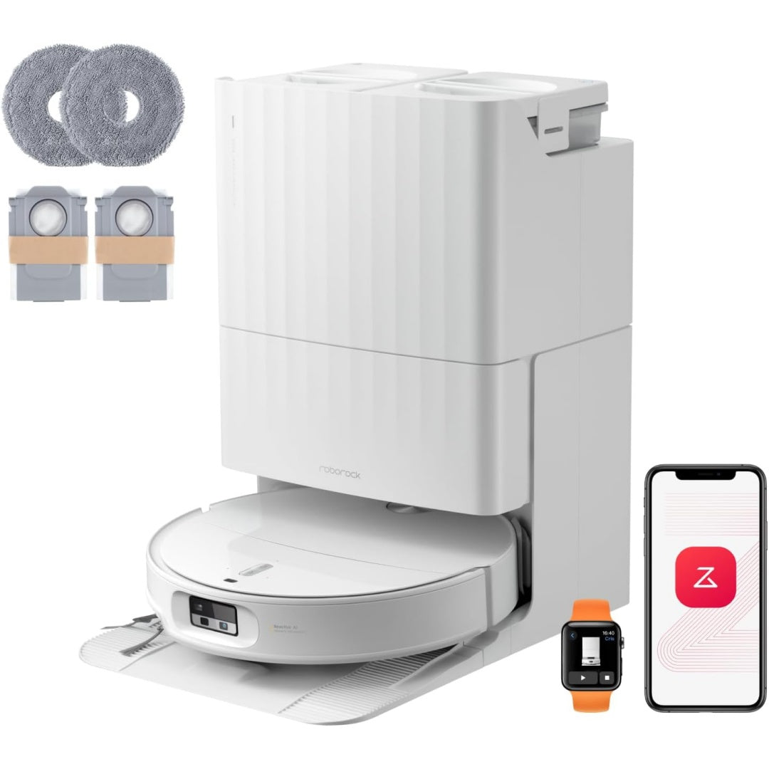 Ensemble robot et base de lavage alliant le nettoyage des bords et une aspiration annoncee de 25 000 Pa