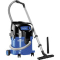 Aspirateur eau et poussiere, coloris bleu, avec la collecte de l'eau et des poussieres