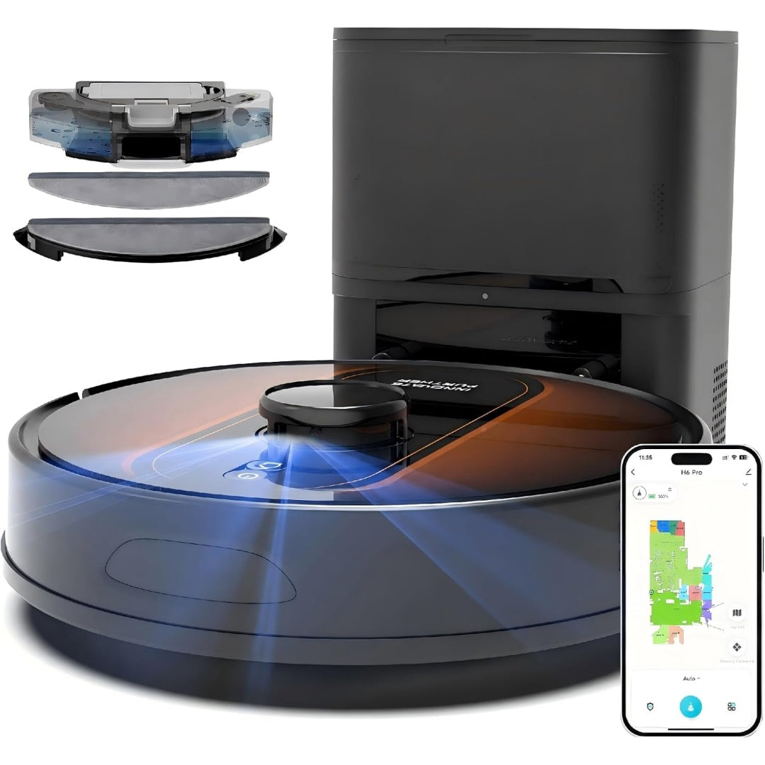Robot de nettoyage des sols associant une navigation laser et la collecte de la poussiere