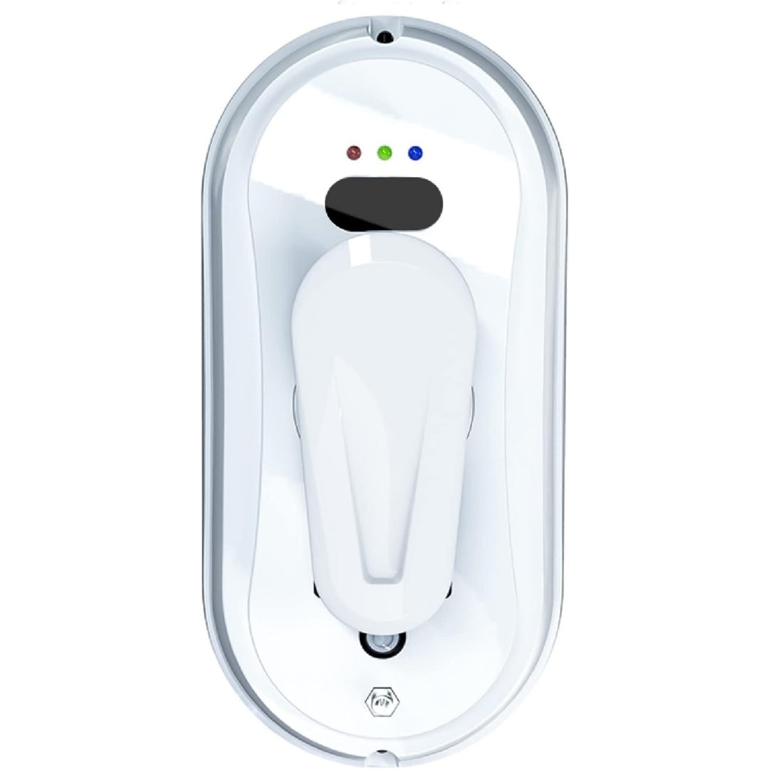 Robot nettoyeur de fenetres alliant le nettoyage des surfaces vitrees et le deplacement sur la vitre