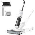 Balai laveur associant un eclairage de la zone de travail et une alimentation rechargeable