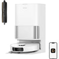 Ensemble robot et base de lavage integrant la collecte de la poussiere et un mouvement rotatif