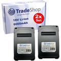 Lot de 2 batteries rechargeables associant une capacite annoncee de 6000 mAh et une tension annoncee de 18 V