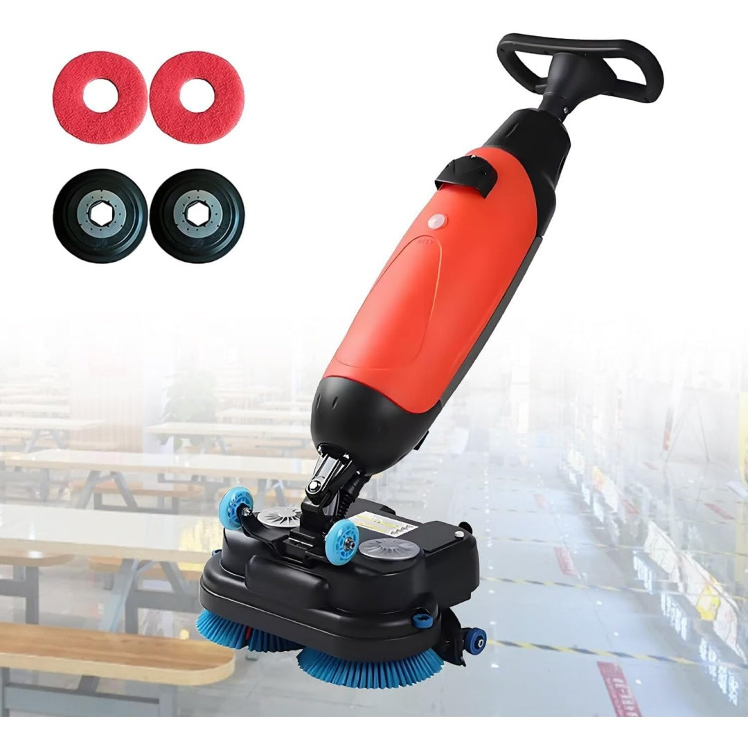 Ce nettoyeur de sols associe le lavage des sols et un mouvement rotatif
