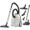Aspirateur de sol sur roues associant l'entretien des sols au coloris gris et blanc