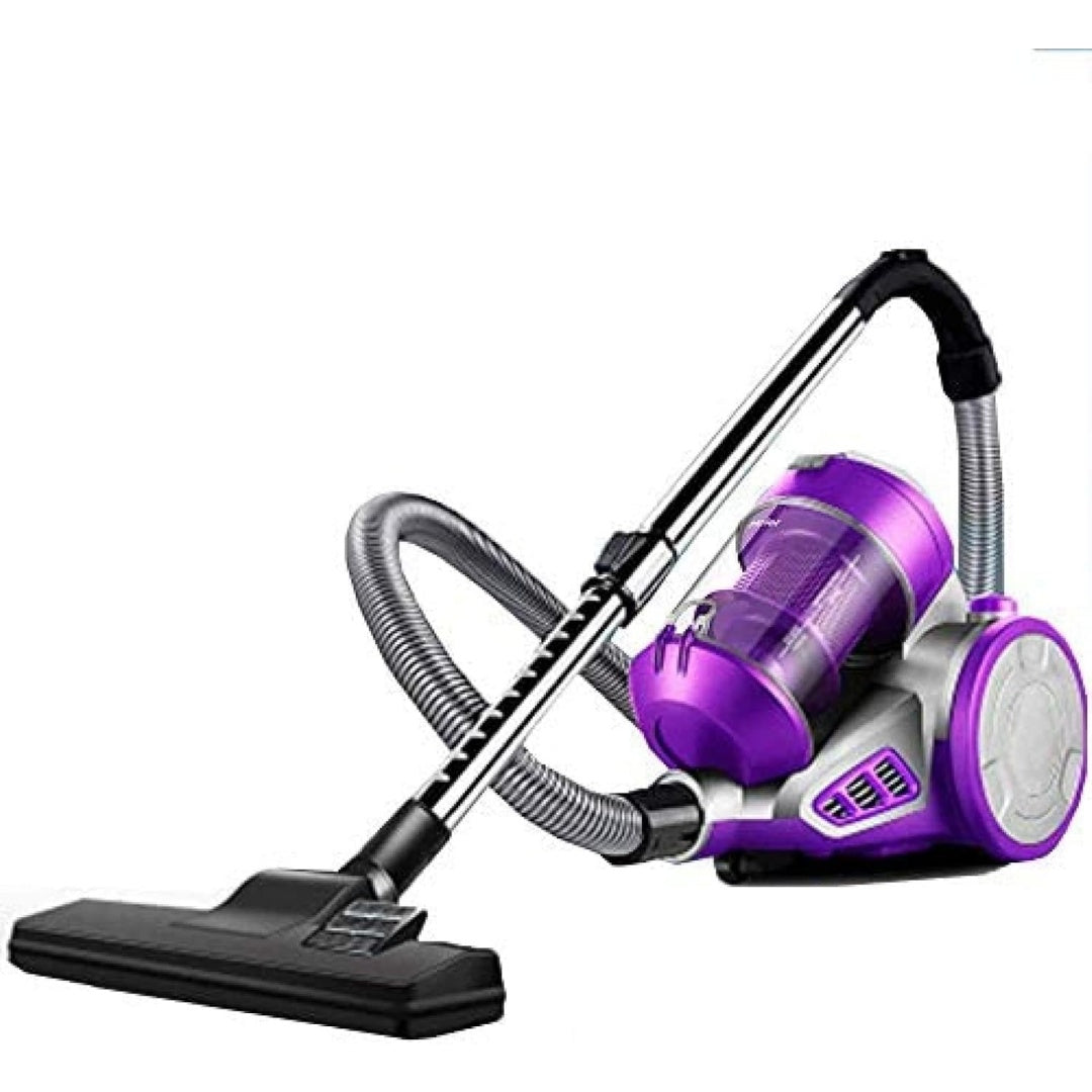 Aspirateur de sol sur roues associant le nettoyage des bords au coloris gris et blanc