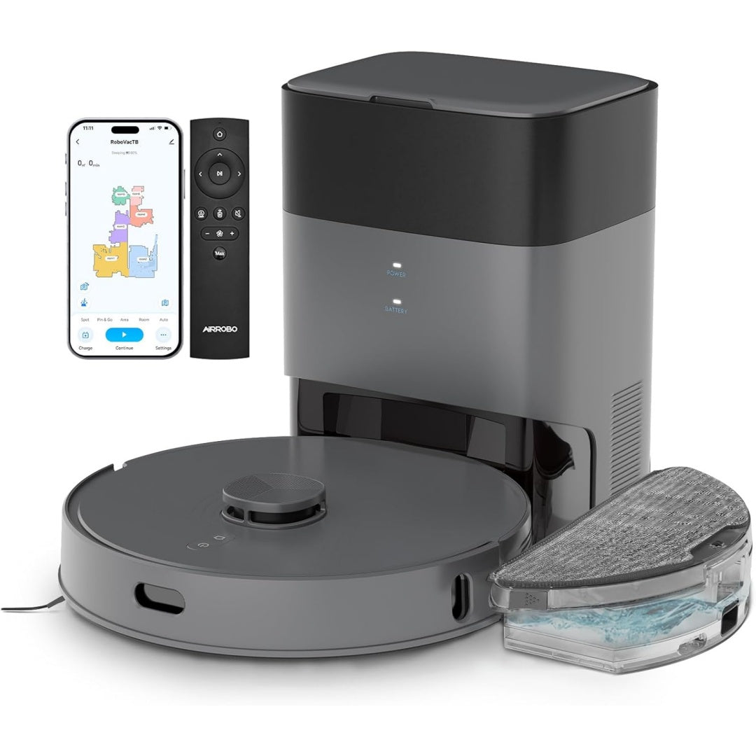 Aspirateur robotise avec collecteur integrant la collecte de la poussiere et une navigation laser