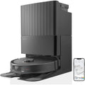 Ensemble robot et station de lavage associant le sechage a air chaud et une aspiration annoncee de 7000 Pa