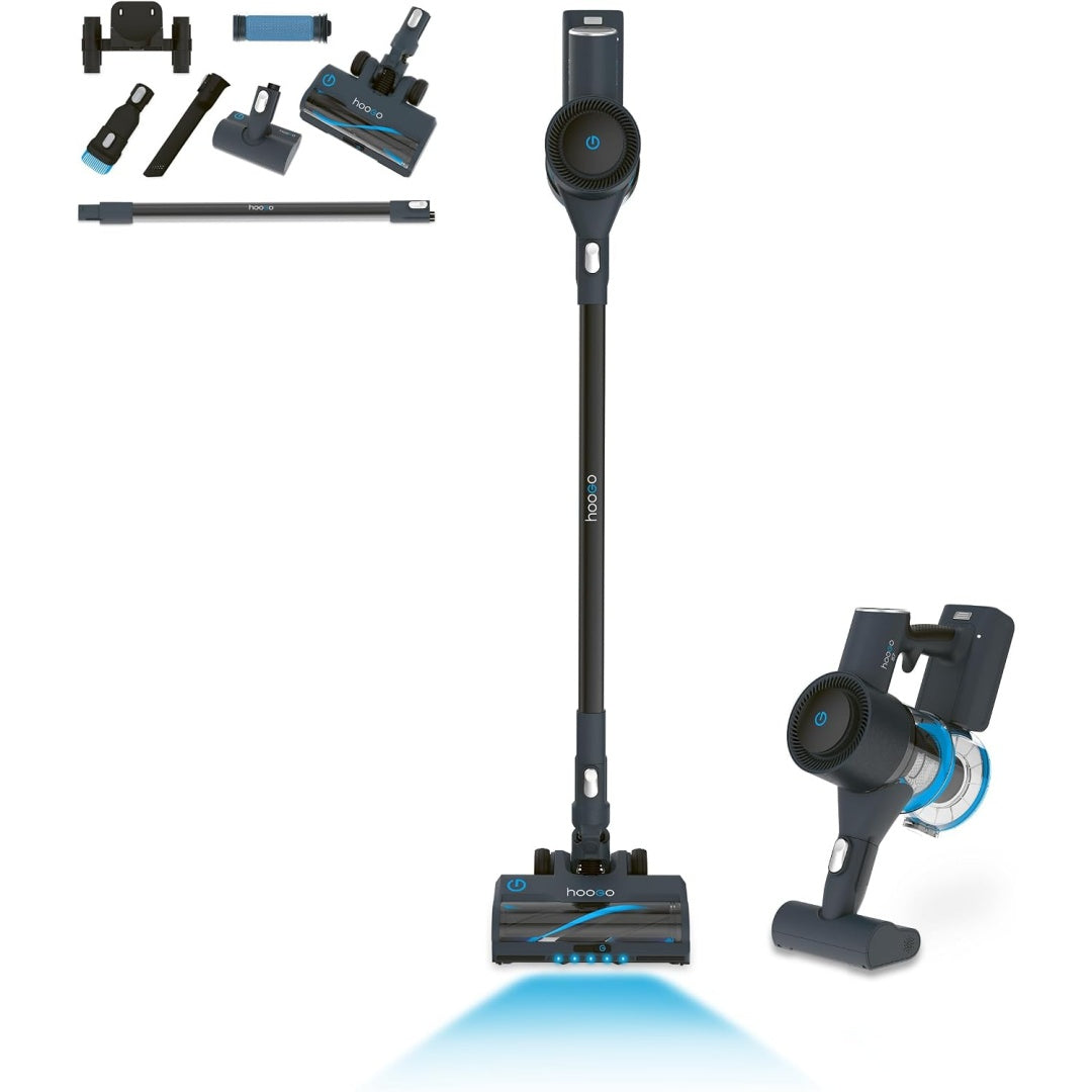 Aspirateur balai, coloris bleu, avec le nettoyage des tissus