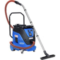Aspirateur mixte associant l'entretien des surfaces de l'atelier au coloris bleu