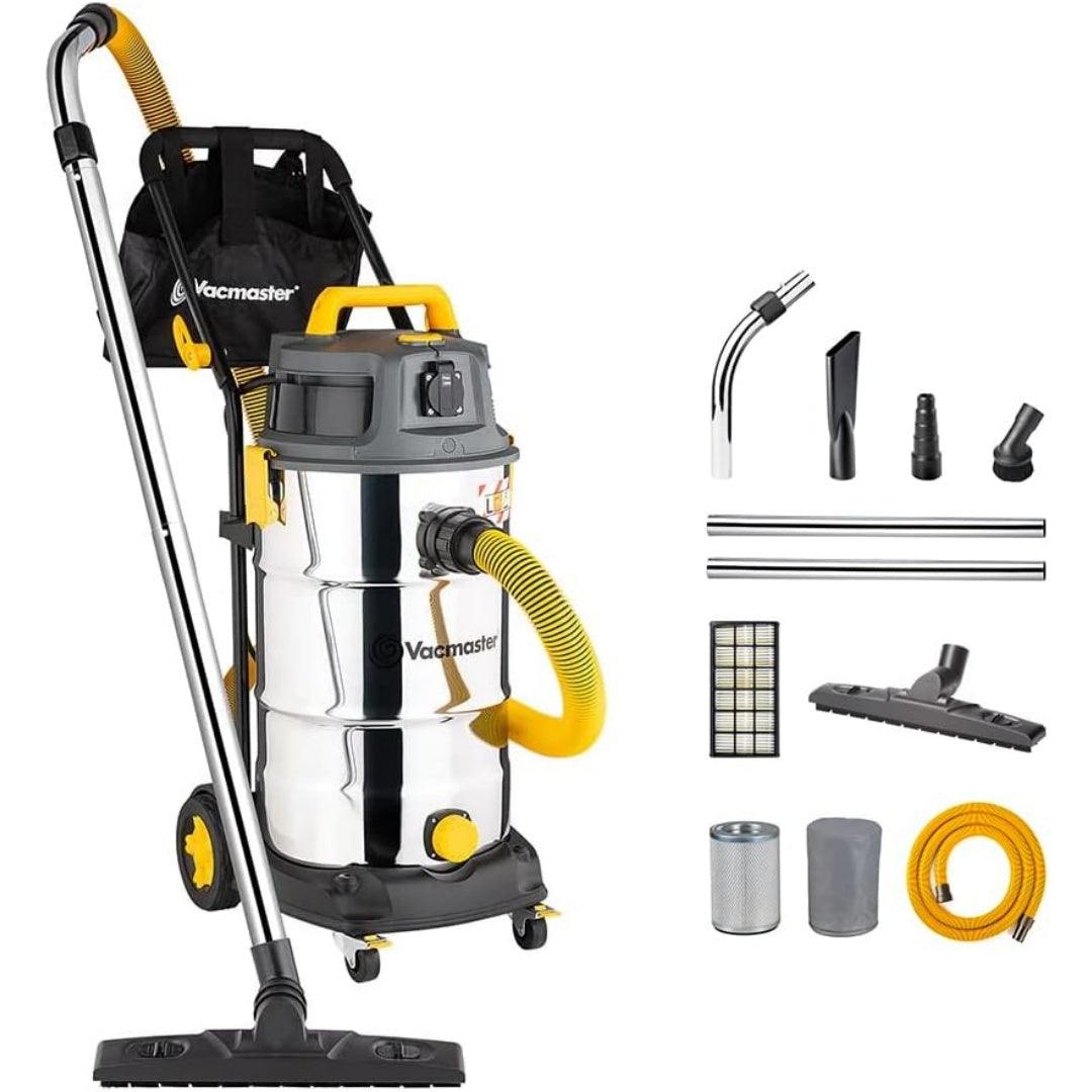 Aspirateur eau et poussiere avec une contenance annoncee de 20 l