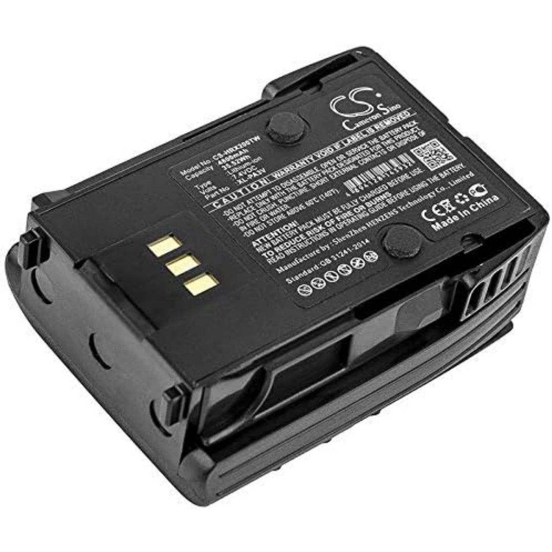 Accumulateur rechargeable avec une capacite annoncee de 4800 mAh, coloris gris et noir