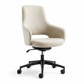 Chaise de bureau pivotante réglable en hauteur en similicuir PU beige 64 x 64 x 94-104 cm