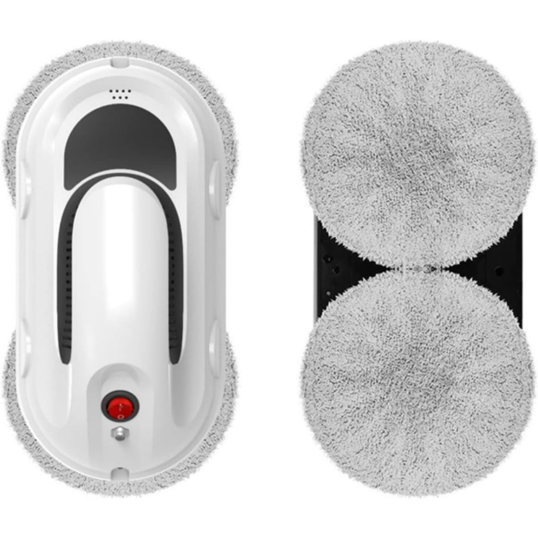 Robot pour surfaces vitrees associant le deplacement sur la vitre au coloris gris et blanc