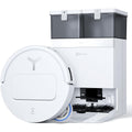 Robot avec station de lavage, coloris blanc et gris, avec le nettoyage des bords