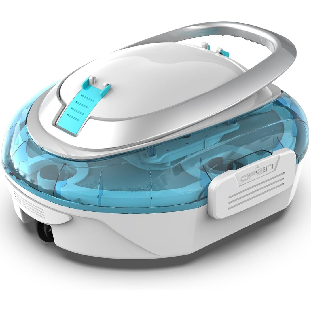Nettoyeur de piscine, coloris bleu, avec une contenance annoncee de 2 l