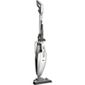Aspirateur a main avec des dimensions annoncees de 134 x 28 x 15 cm, coloris argente et noir