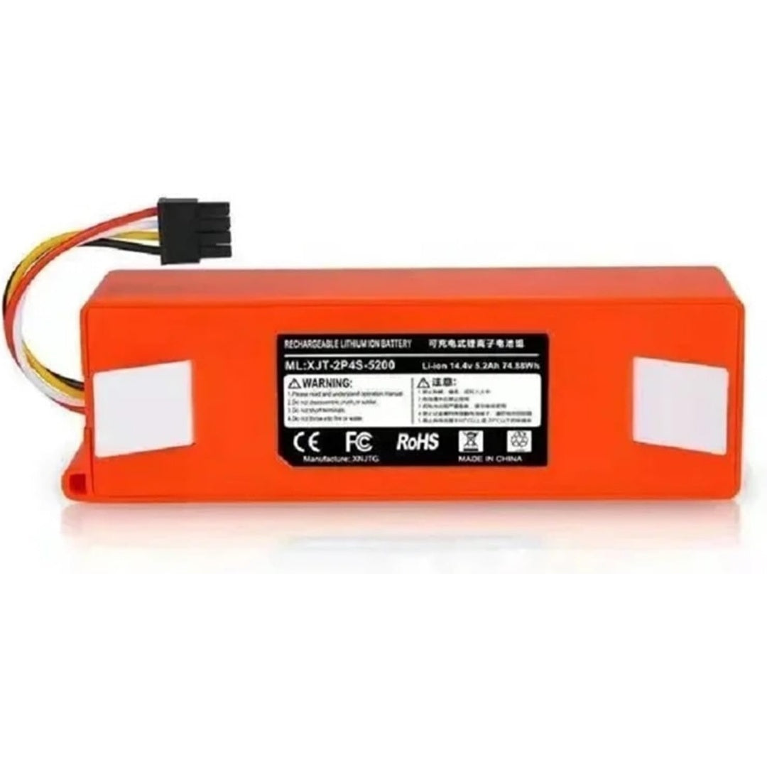Bloc batterie rechargeable associant une alimentation de l'appareil compatible au coloris orange et rouge