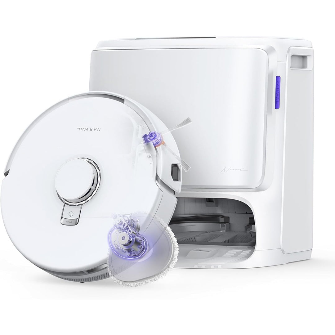 Ensemble robot et station de lavage offrant la collecte de la poussiere