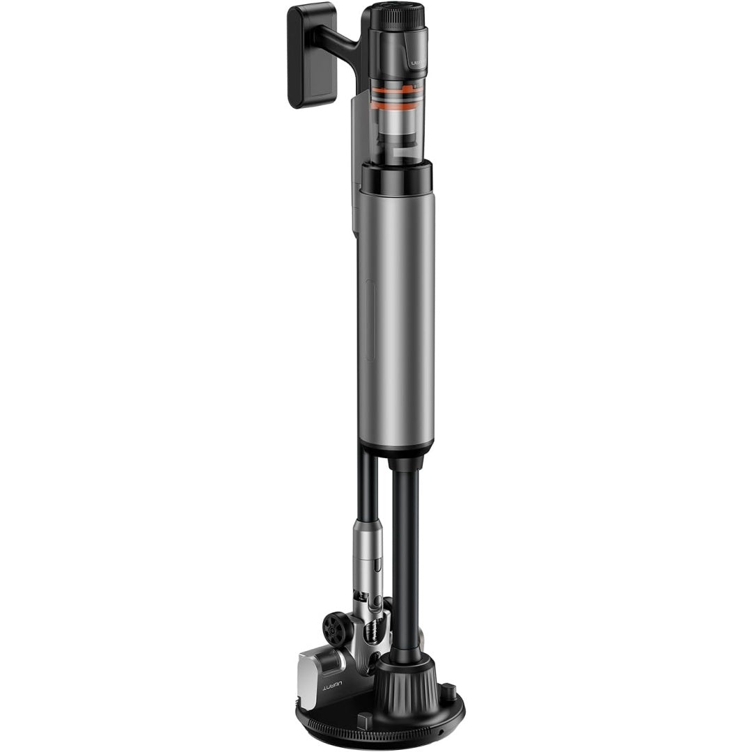 Cet aspirateur balai combine une contenance annoncee de 2,5 l et une filtration des particules fines