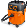 Aspirateur a cuve alliant l'entretien des surfaces de l'atelier et la collecte de l'eau et des poussieres