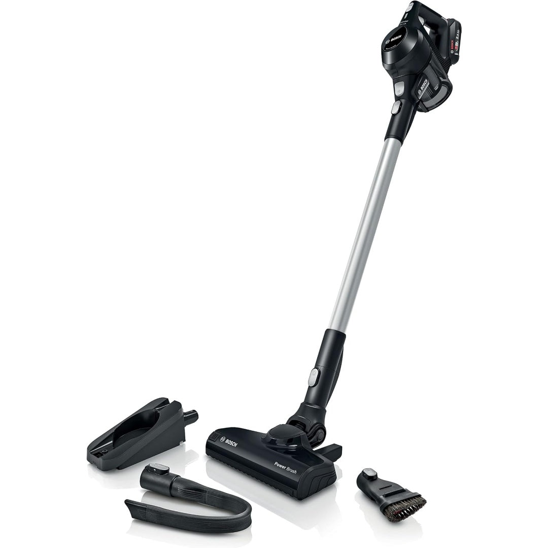 Aspirateur au format balai associant l'entretien des sols au coloris noir