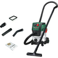 Aspirateur mixte, coloris noir et blanc, avec une prise en main par poignee