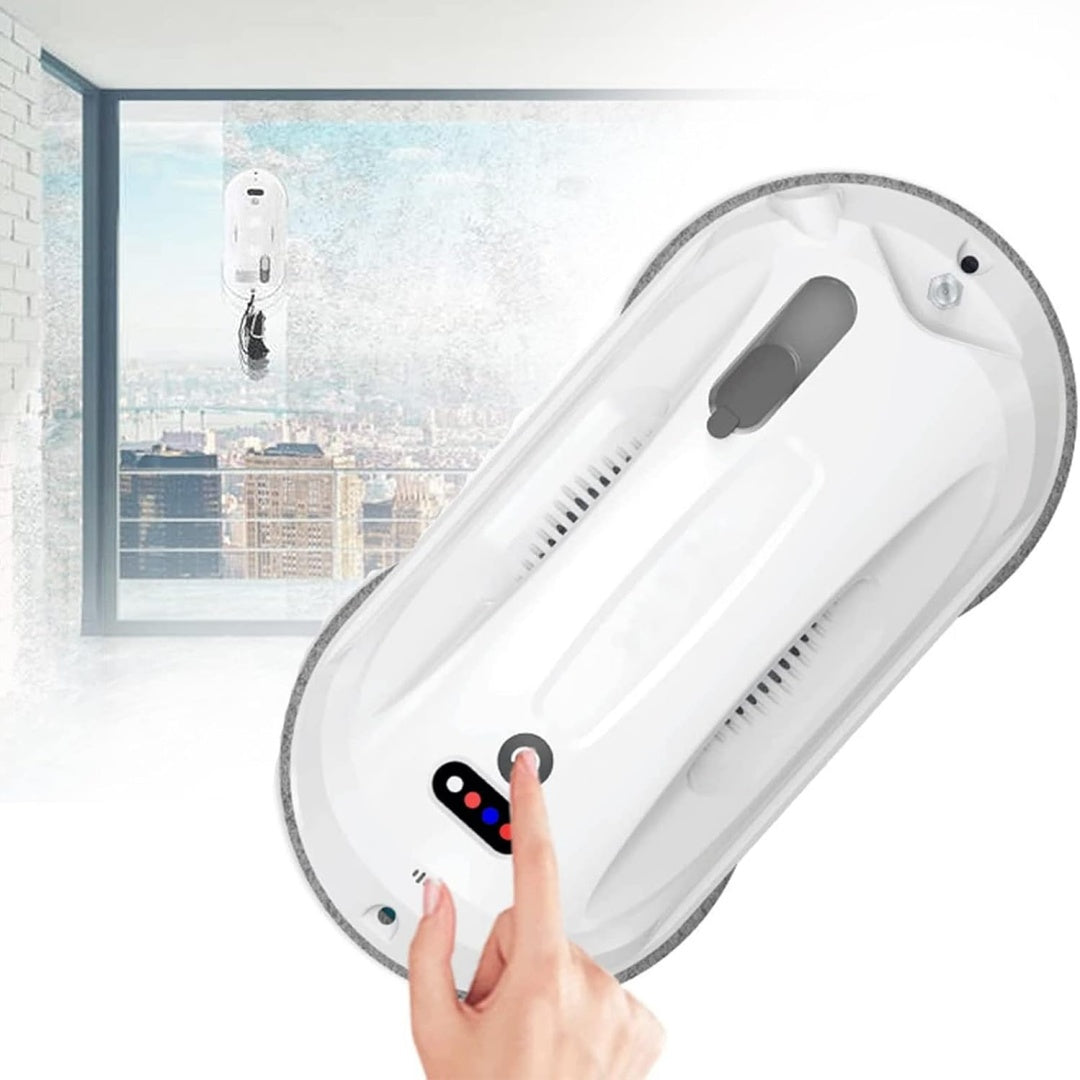 Robot pour surfaces vitrees associant un reglage par application et le deplacement sur la vitre
