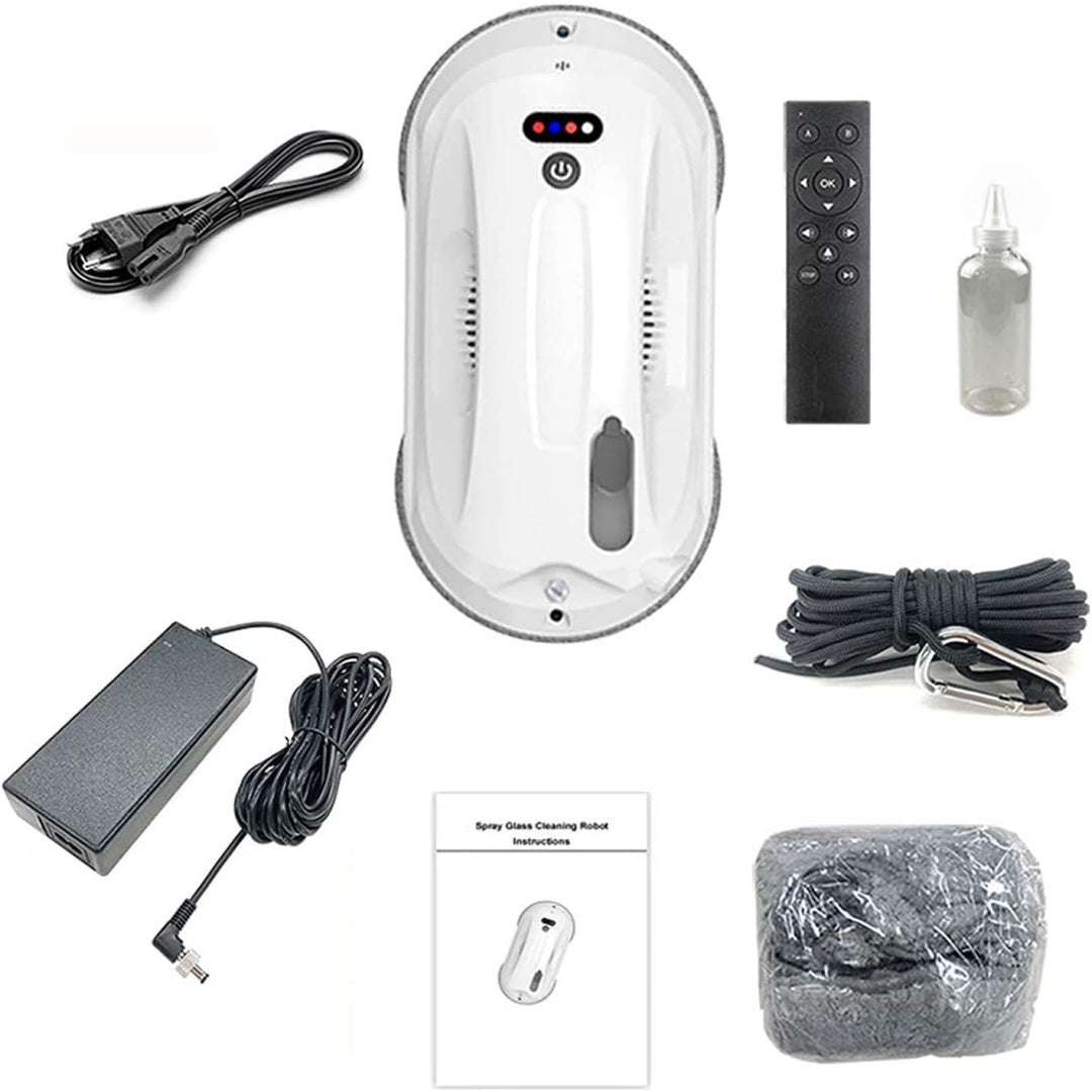 Robot lave vitres avec une aspiration annoncee de 2800 Pa, coloris gris et blanc