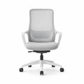 Chaise de bureau ergonomique à roulettes avec dossier en maille polyester grise 63 x 63 x 112-122 cm