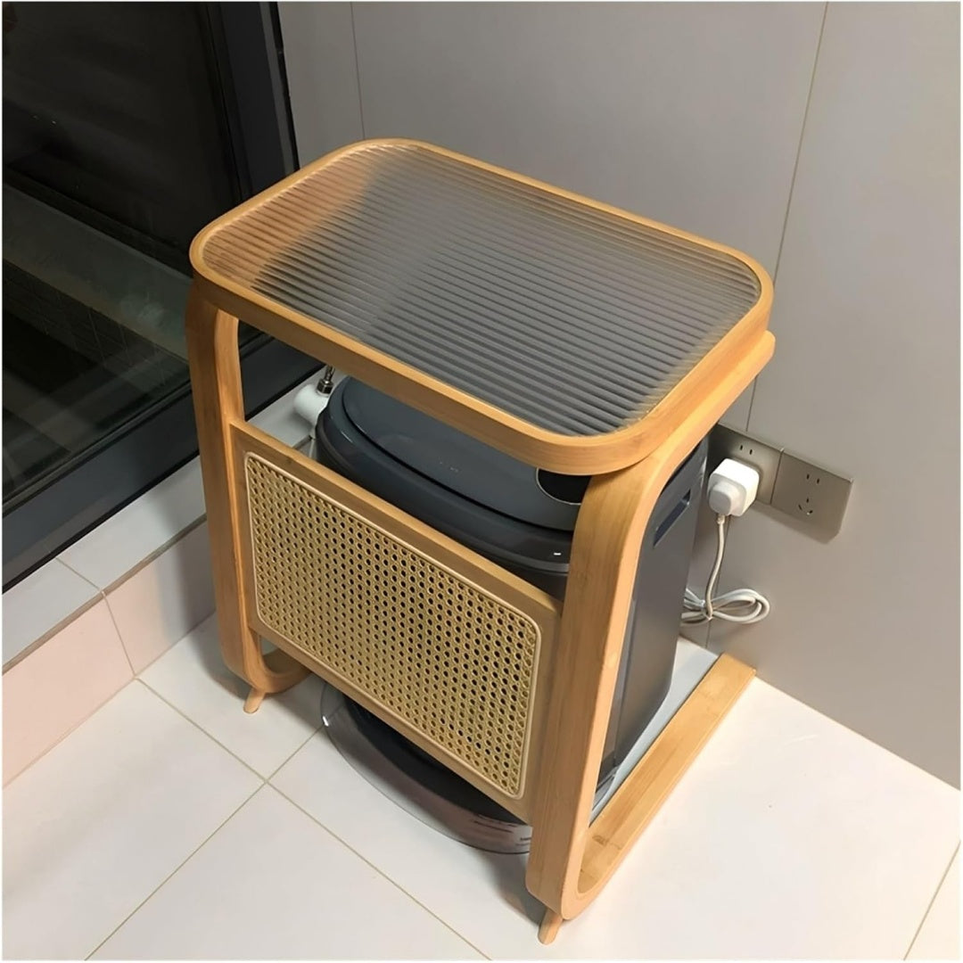 Ce meuble de rangement combine le nettoyage des bords et l'organisation des objets