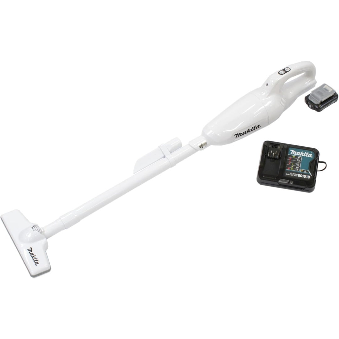 Aspirateur balai, coloris blanc, avec un eclairage de la zone de travail