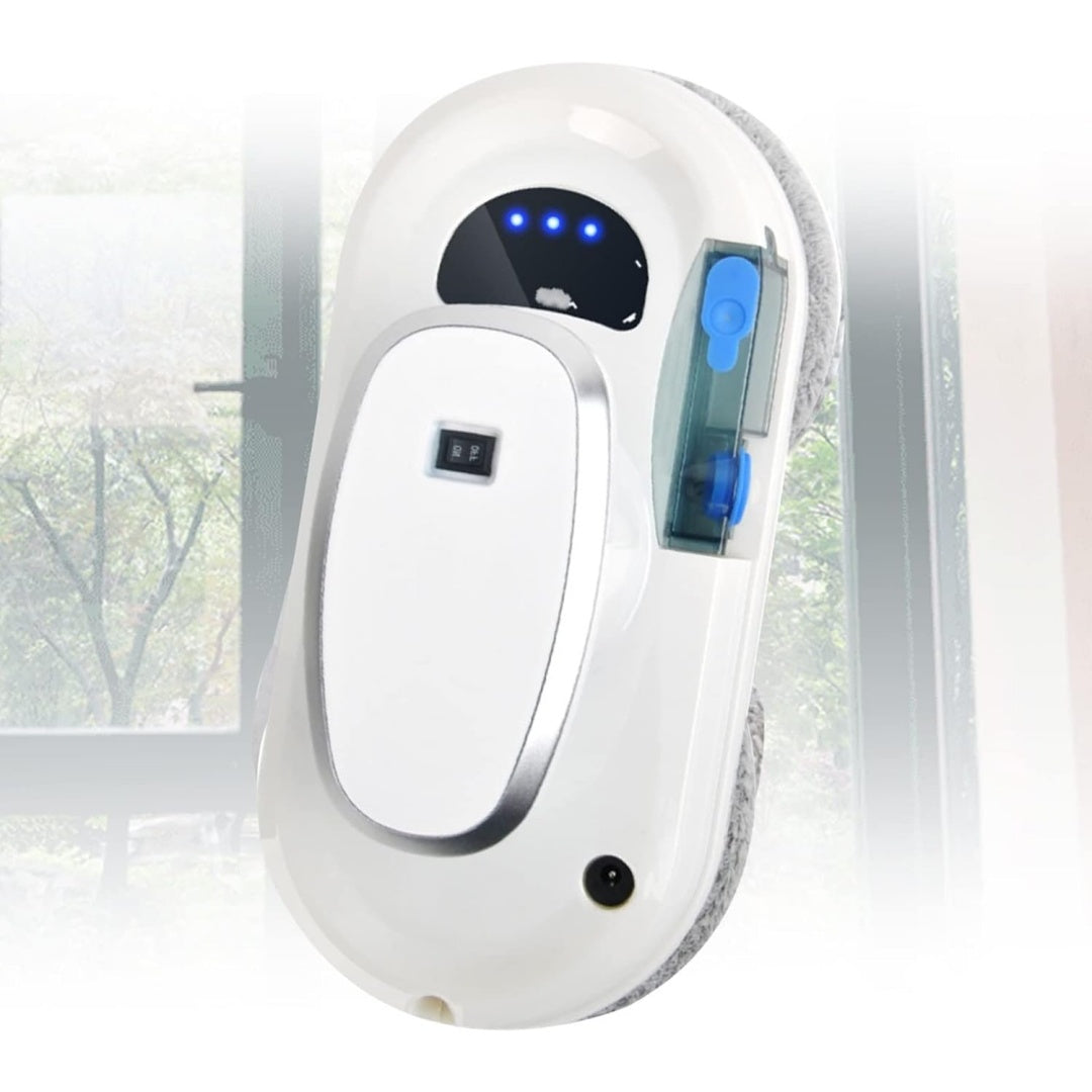 Robot nettoyeur de fenetres avec une detection des obstacles, coloris blanc et gris
