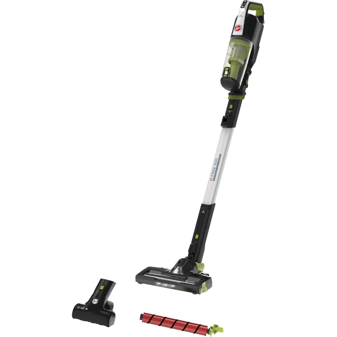 Aspirateur vertical associant l'entretien des sols au coloris gris et noir