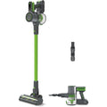 Aspirateur vertical, coloris vert et gris, avec une utilisation sans fil