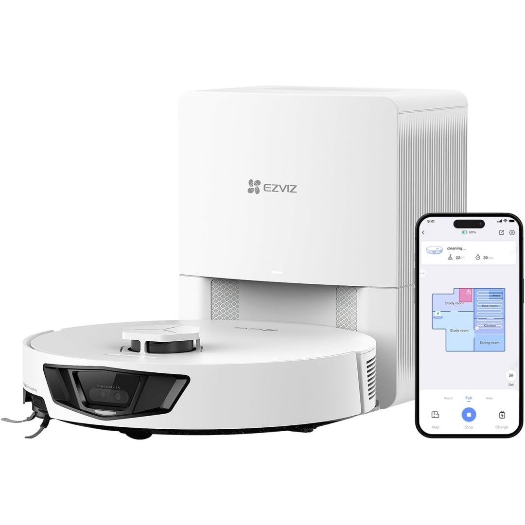 Robot aspirateur, coloris blanc, avec l'entretien des tapis